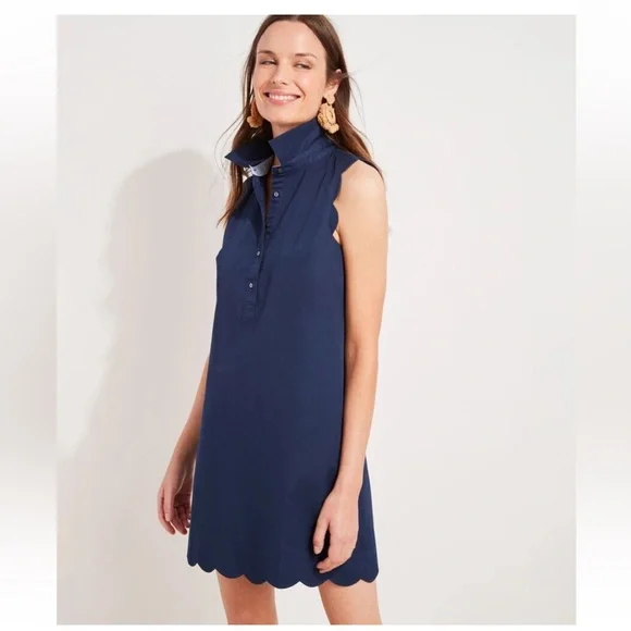 Vineyard Vines Margo Shirt Dress - Blue Size 8 - Picture 2 of 5